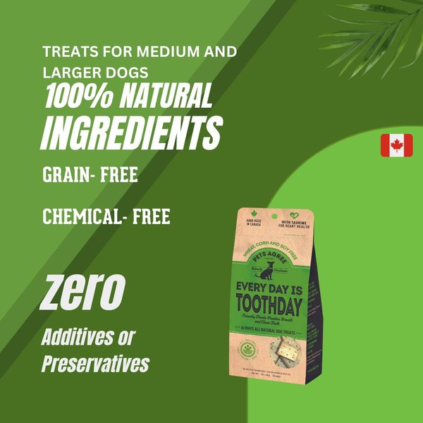 The Granville Island Pet Treatery Everyday is Tooth Day Pets Agree Breath Freshening Dog Treats, 32-oz bag, Small