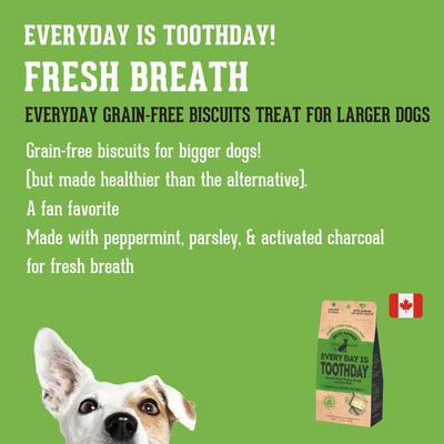 Show full view: The Granville Island Pet Treatery Everyday is Tooth Day Pets Agree Breath Freshening Dog Treats, 32-oz bag, Small slide 4 of 10