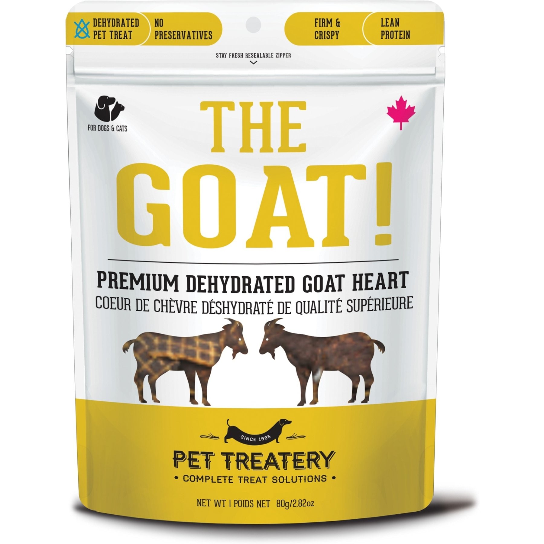 The Granville Island Pet Treatery Goat Heart Grain-Free Dehydrated Dog & Cat Treats, 2.82-oz bag