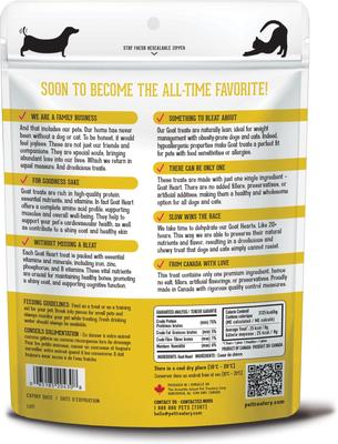 Show full view: The Granville Island Pet Treatery Goat Heart Grain-Free Dehydrated Dog & Cat Treats, 2.82-oz bag slide 3 of 3