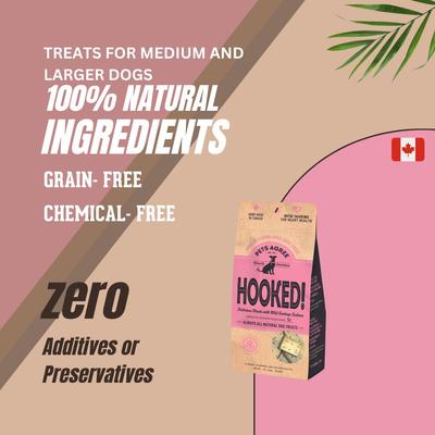 Show full view: The Granville Island Pet Treatery Hooked! Pets Agree Grain-Free Salmon Flavored Dog Treats, 16-oz bag slide 7 of 9