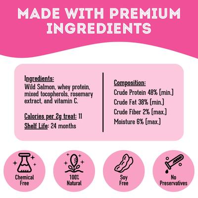 Show full view: The Granville Island Pet Treatery Let's Hook Up Freeze-Dried Salmon Dog & Cat Treats, 1.76--oz bag slide 7 of 8