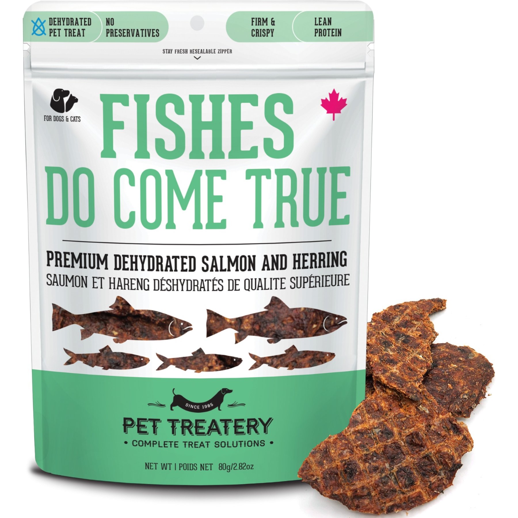 The Granville Island Pet Treatery Salmon & Herring Grain-Free Dehydrated Dog & Cat Treats, 2.82-oz bag