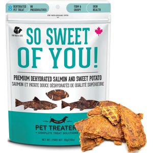 The Granville Island Pet Treatery Salmon & Sweet Potato Grain-Free Dehydrated Dog & Cat Treats, 2.82-oz bag