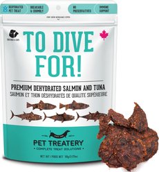 The Granville Island Pet Treatery To Dive For! Dehydrated Salmon & Tuna Dog & Cat Treats, 3.17-oz bag