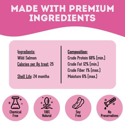 Show full view: The Granville Island Pet Treatery Wild Thing Wild Caught BC Salmon Grain-Free Dehydrated Dog & Cat Treats, 3-oz bag slide 6 of 8