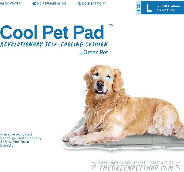 Show full view: The Green Pet Shop Cool Pet Pad, Sage Gray, Large slide 2 of 3