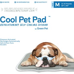 The Green Pet Shop Cool Pet Pad, Sage Gray, Medium