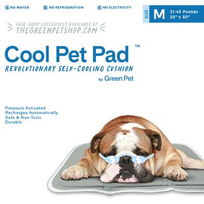 Show full view: The Green Pet Shop Cool Pet Pad, Sage Gray, Medium slide 2 of 3