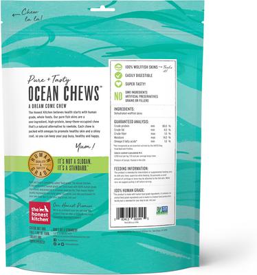 Show full view: The Honest Kitchen Beams Ocean Chews Wolfish Skins + Cod Fish Skins Dehydrated Dog Treats slide 3 of 9