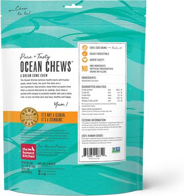 Show full view: The Honest Kitchen Beams Ocean Chews Wolfish Skins + Cod Fish Skins Dehydrated Dog Treats slide 7 of 9