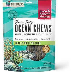 The Honest Kitchen Beams Ocean Chews Wolfish Skins Dehydrated Dog Treats, Large, 6-oz bag