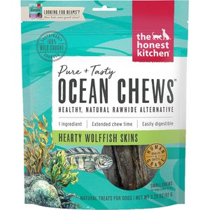 The Honest Kitchen Beams Ocean Chews Wolfish Skins Dehydrated Dog Treats, Small, 3.25-oz bag, bundle of 2