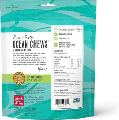 Show full view: The Honest Kitchen Human Grade Beams Ocean Chews Wolfish Skins Dehydrated Dog Treats, 6.5-oz bundle slide 3 of 11