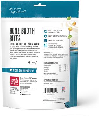 Show full view: The Honest Kitchen Human Grade Bone Broth Bites Roasted with Turkey Bone Broth, Pumpkin & Parsley Dog Treats, 16-oz bundle slide 3 of 7