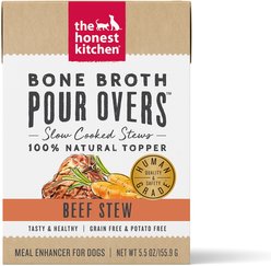 The Honest Kitchen Bone Broth POUR OVERS Beef Stew + Bone Broth POUR OVERS Chicken Stew Wet Dog Food Topper slide 2 of 9