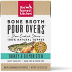 The Honest Kitchen Human Grade Bone Broth POUR OVERS Turkey & Salmon Stew Wet Dog Food Topper, 5.5-oz, case of 12