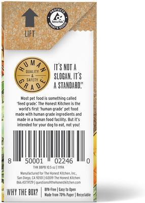 Show full view: The Honest Kitchen Butcher Block Pate Beef, Cheddar & Farm Veggies Pate Wet Dog Food, 10.5-oz box, bundle of 12  slide 10 of 11