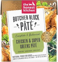 The Honest Kitchen Butcher Block Pate Chicken & Super Greens Pate Wet Dog Food, 10.5-oz box, bundle of 12 