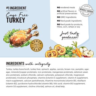 Show full view: The Honest Kitchen Butcher Block Pate Turkey & Autumn Veggies Pate Wet Dog Food, 10.5-oz box, bundle of 12  slide 4 of 11