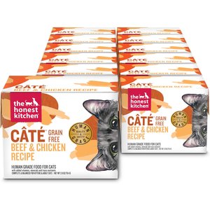 The Honest Kitchen Human Grade Cate Grain-Free Beef & Chicken Pate Wet Cat Food, 2.8-oz, case of 12