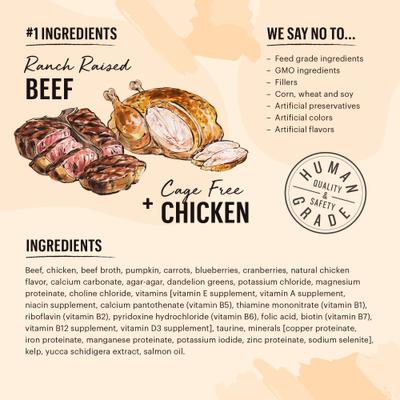 Show full view: The Honest Kitchen Grain-Free Beef & Chicken Pate Wet Cat Food, 5.5-oz box, bundle of 24  slide 4 of 9