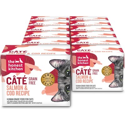The Honest Kitchen The Honest Kitchen Human Grade Cate Grain-Free Salmon & Cod Pate Wet Cat Food, 2.8-oz, case of 12