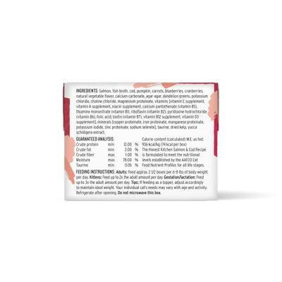 Show full view: The Honest Kitchen Human Grade Cate Grain-Free Salmon & Cod Pate Wet Cat Food, 2.8-oz, case of 12 slide 3 of 10