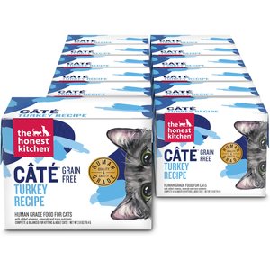 The Honest Kitchen Human Grade Cate Grain-Free Turkey Pate Wet Cat Food, 2.8-oz, case of 12