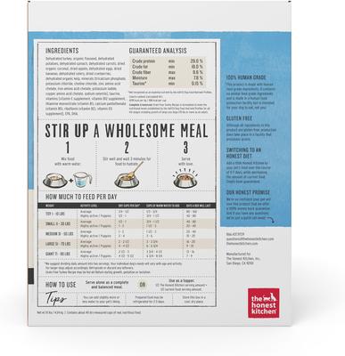 Show full view: The Honest Kitchen Chicken Recipe + Turkey Recipe Dehydrated Dog Food slide 7 of 9