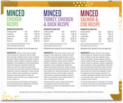 The Honest Kitchen Human Grade Chicken, Salmon & Turkey Variety Pack Grain-Free Minced in Gravy Wet Cat Food, 2.8-oz box, case of 8 slide 2 of 8