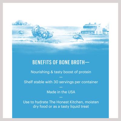 Show full view: The Honest Kitchen Daily Boosters Beef Bone Broth + Daily Boosters Turkey Bone Broth with Turmeric for Dogs slide 8 of 10