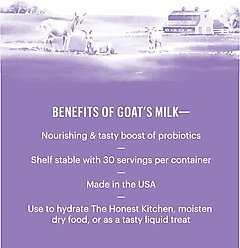 The Honest Kitchen Daily Boosters Instant Goat's Milk with Probiotics for Dogs, 5.2-oz jar slide 2 of 9