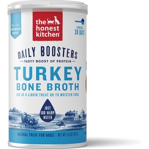 The Honest Kitchen Daily Boosters Turkey Bone Broth with Turmeric for Dogs, 3.6-oz tub, bundle of 2