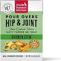 The Honest Kitchen Human Grade Functional POUR OVERS Hip & Joint Support Chicken Stew Dog Food Topper, 5.5-oz can, case of 12