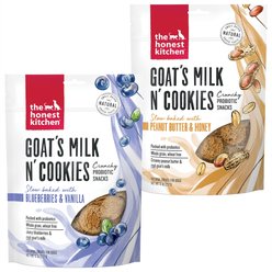 The Honest Kitchen Goat's Milk N' Cookies Slow Baked with Blueberries & Vanilla + Peanut Butter & Honey Dog Treats, 8-oz bag