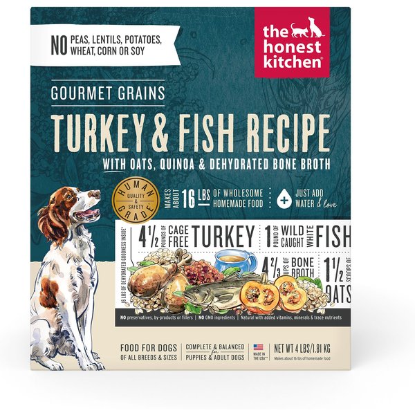 THE HONEST KITCHEN Whole Grain Turkey Recipe Dehydrated Dog Food, 4-lb ...