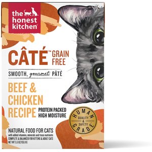 The Honest Kitchen Human Grade Grain-Free Beef & Chicken Pate Wet Cat Food, 5.5-oz, case of 12