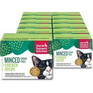 The Honest Kitchen Human Grade Grain-Free Minced Chicken in Bone Broth Gravy Wet Cat Food, 2.8-oz, case of 12
