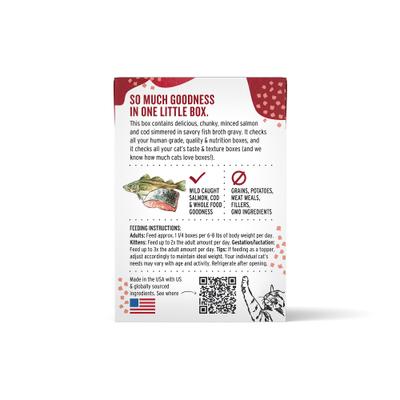 Show full view: The Honest Kitchen Human Grade Grain-Free Minced Salmon & Cod in Fish Broth Gravy Wet Cat Food, 5.5-oz, case of 12 slide 3 of 10