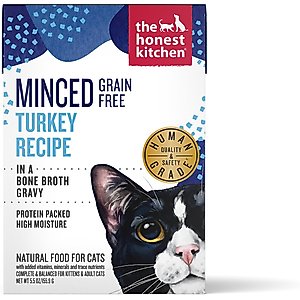 The Honest Kitchen Human Grade Grain-Free Minced Turkey in Bone Broth Gravy Wet Cat Food, 5.5-oz, case of 12