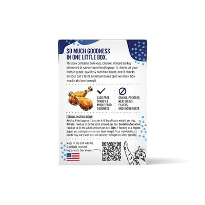 Show full view: The Honest Kitchen Human Grade Grain-Free Minced Turkey in Bone Broth Gravy Wet Cat Food, 5.5-oz, case of 12 slide 3 of 10