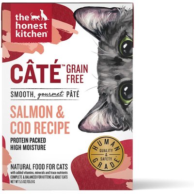 The Honest Kitchen The Honest Kitchen Human Grade Grain-Free Salmon & Cod Pate Wet Cat Food, 5.5-oz, case of 12