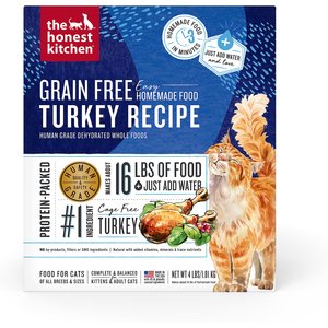 The Honest Kitchen Human Grade Grain-Free Turkey Dehydrated Cat Food, 4-lb bag