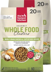 The Honest Kitchen Human Grade Food Clusters Whole Grain Chicken & Oat Recipe Dog Food, 40-lb bundle