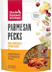 The Honest Kitchen Human Grade Parmesan Pecks Duck, Parmesan & Cherry Recipe Dog Treats, 8-oz bag