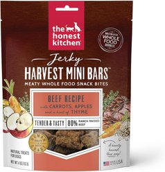 The Honest Kitchen Jerky Harvest Mini Bars Beef Recipe with Carrots & Apples Dog Treats, 4-oz bag