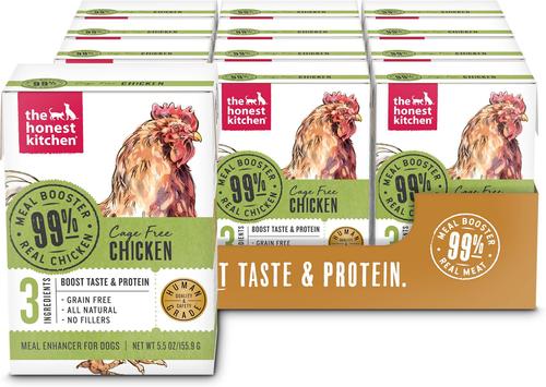 Show full view: The Honest Kitchen Meal Booster 99% Beef + Meal Booster 99% Chicken Wet Dog Food Topper slide 6 of 9