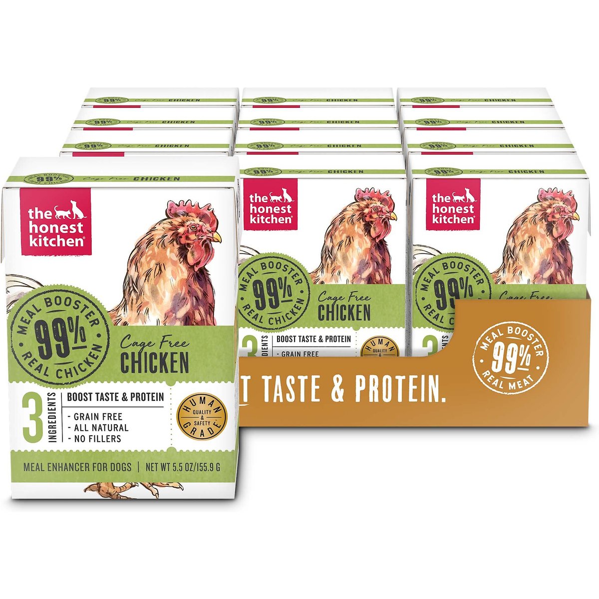 The Honest Kitchen Human Grade Meal Booster 99% Chicken Wet Dog Food Topper, 5.5-oz, case of 12