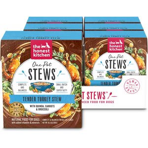 The Honest Kitchen Human Grade One Pot Stew Tender Turkey Stew with Quinoa, Carrots & Broccoli Wet Dog Food, 10.5-oz bag, case of 6